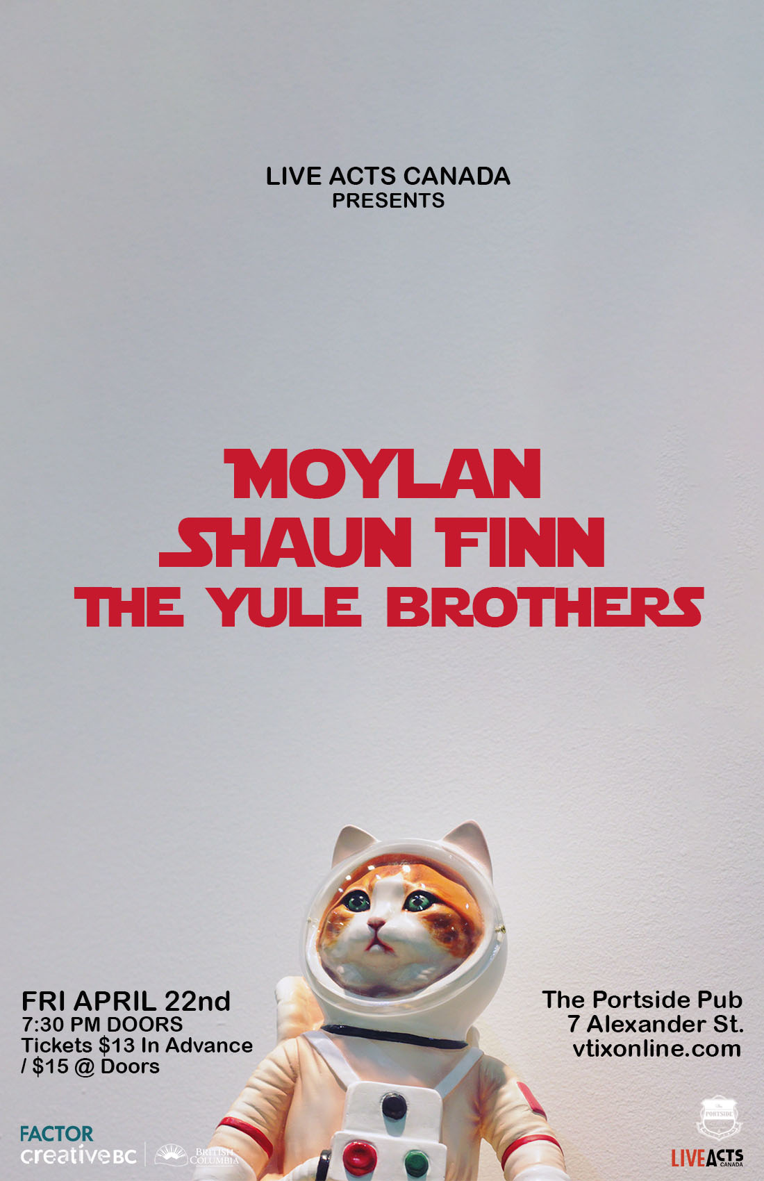 Moylan With Special Guests, Shaun Finn, and The Yule Brothers 