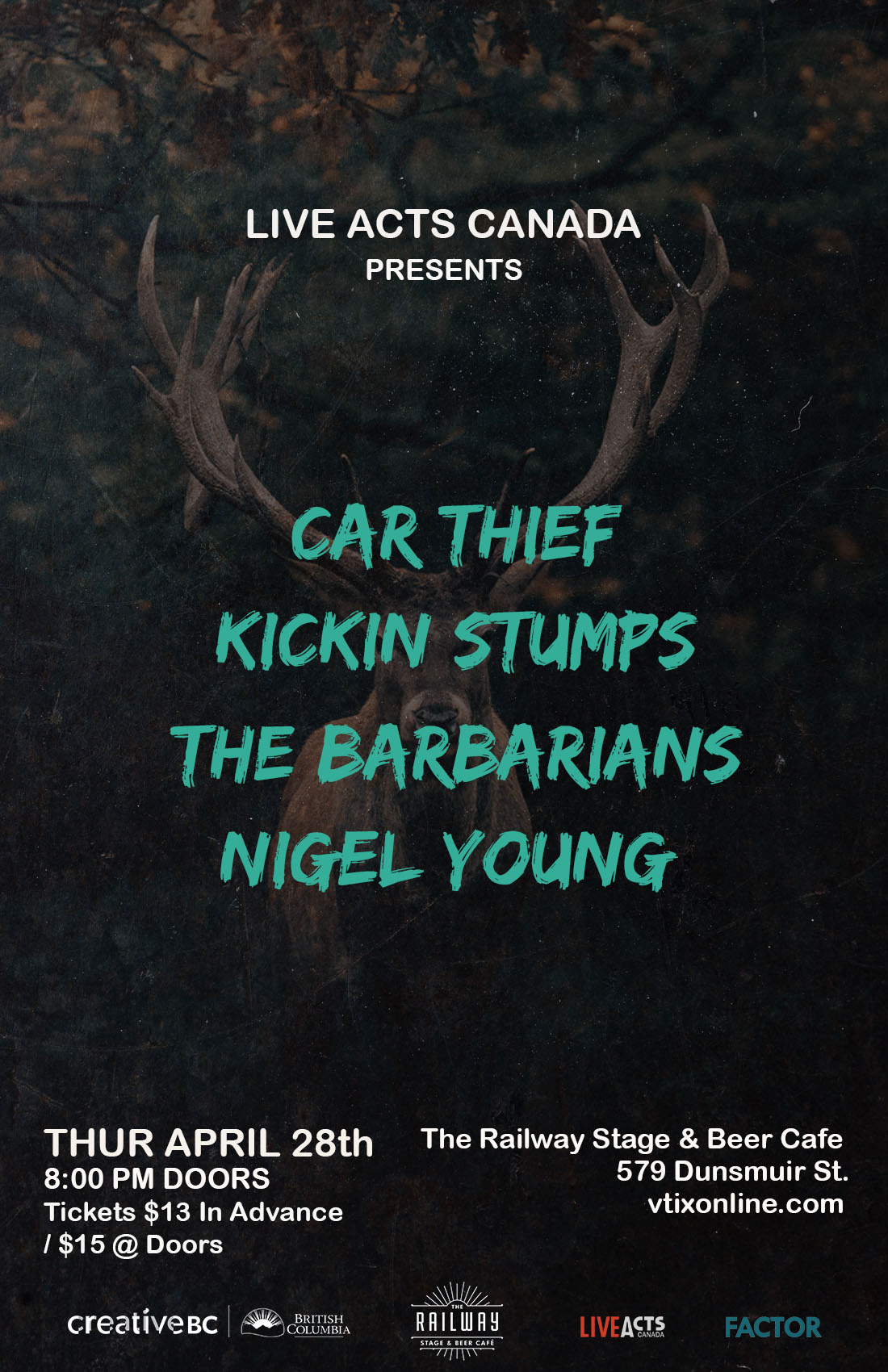 Car Thief	With Special Guests, Kickin Stump, The Barbarians and Nigel Young