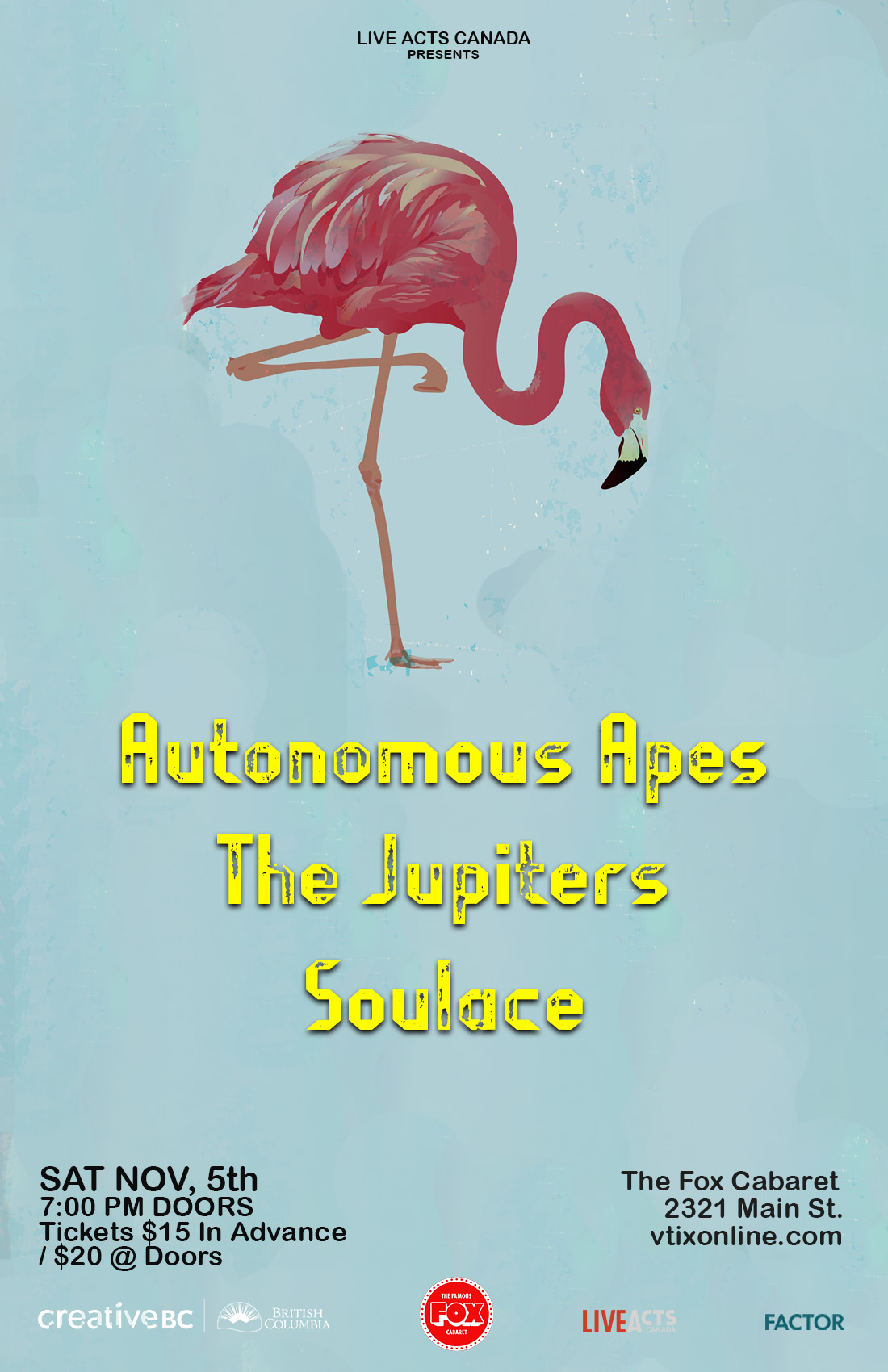 Autonomous Apes with Special Guests The Jupiters and Soulace