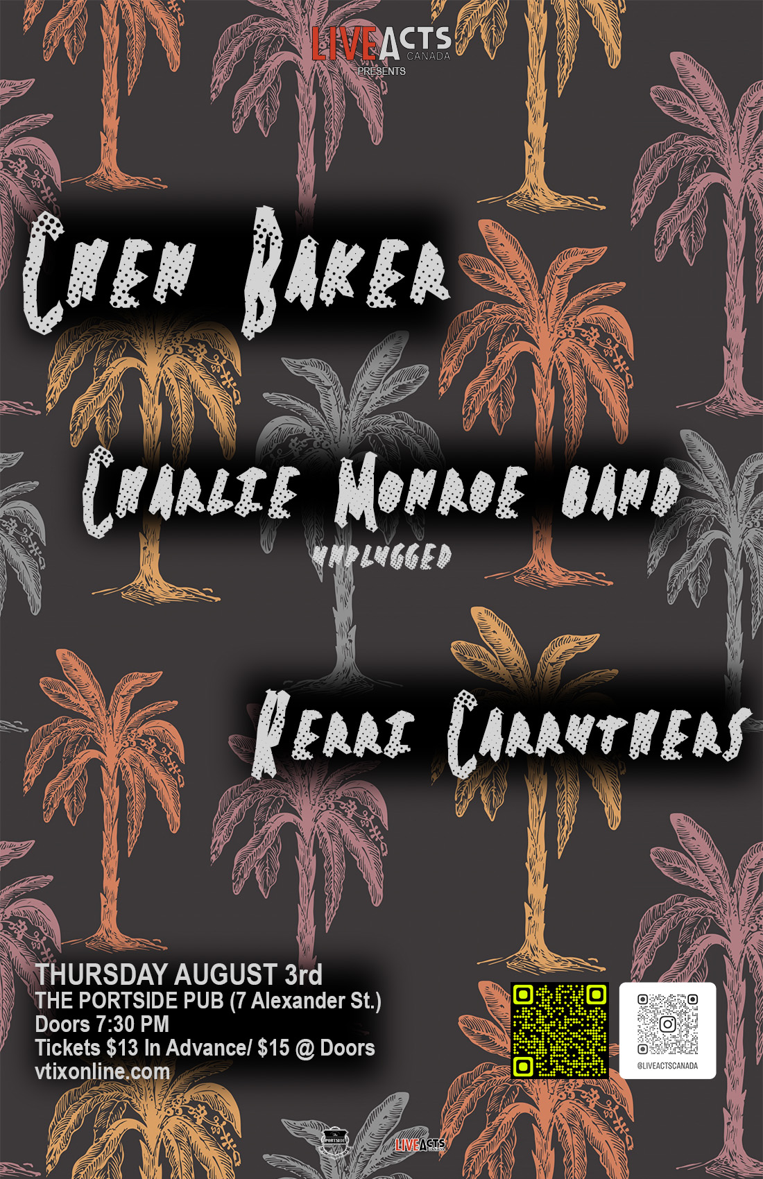 Chen Baker with Special Guests Charlie Monroe Band (Unplugged) and Kerri Carruthers