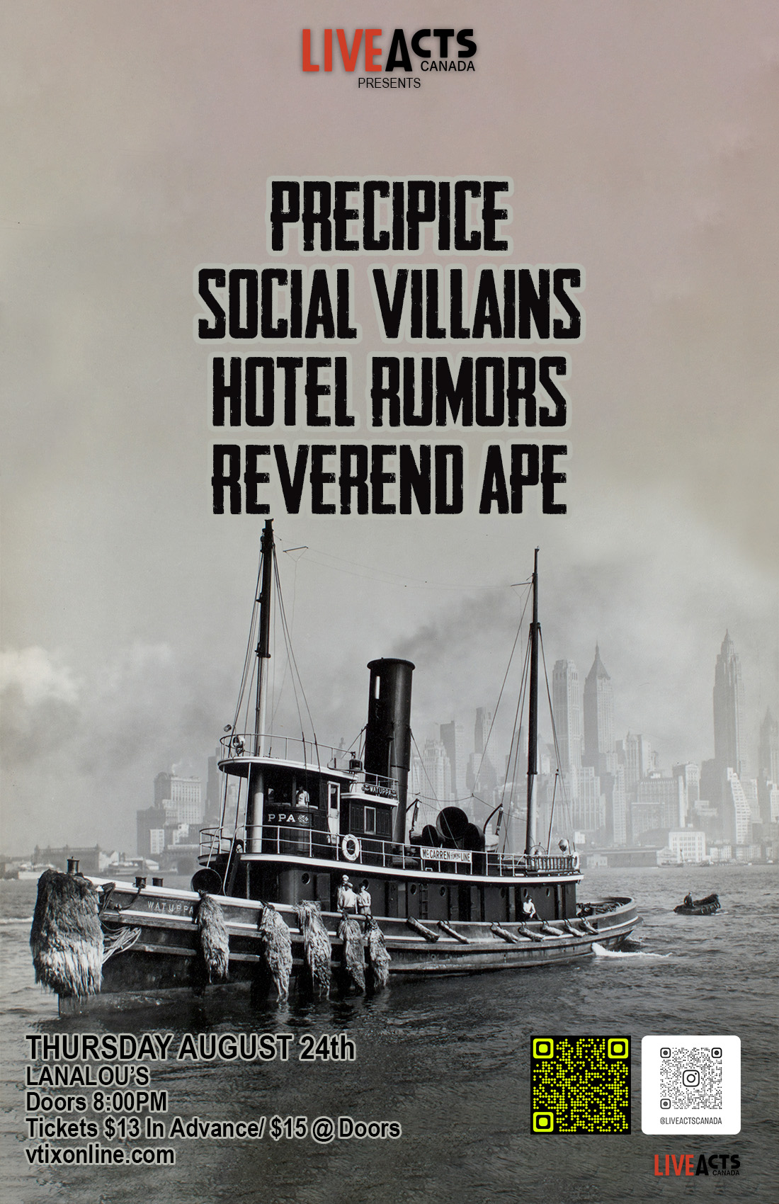 Precipice with Special Guests Social Villains, Hotel Rumors and Reverend Ape