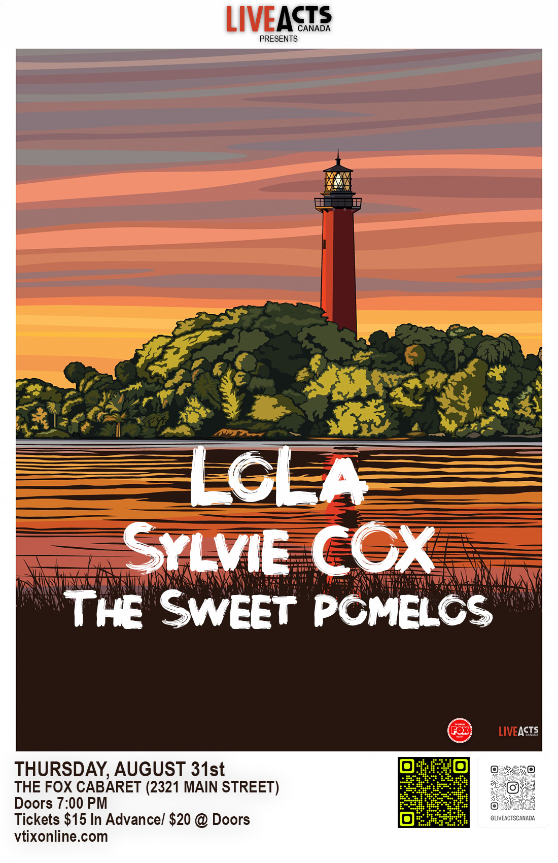 LoLa with Special Guests Sylvie Cox and The Sweet Pomelos