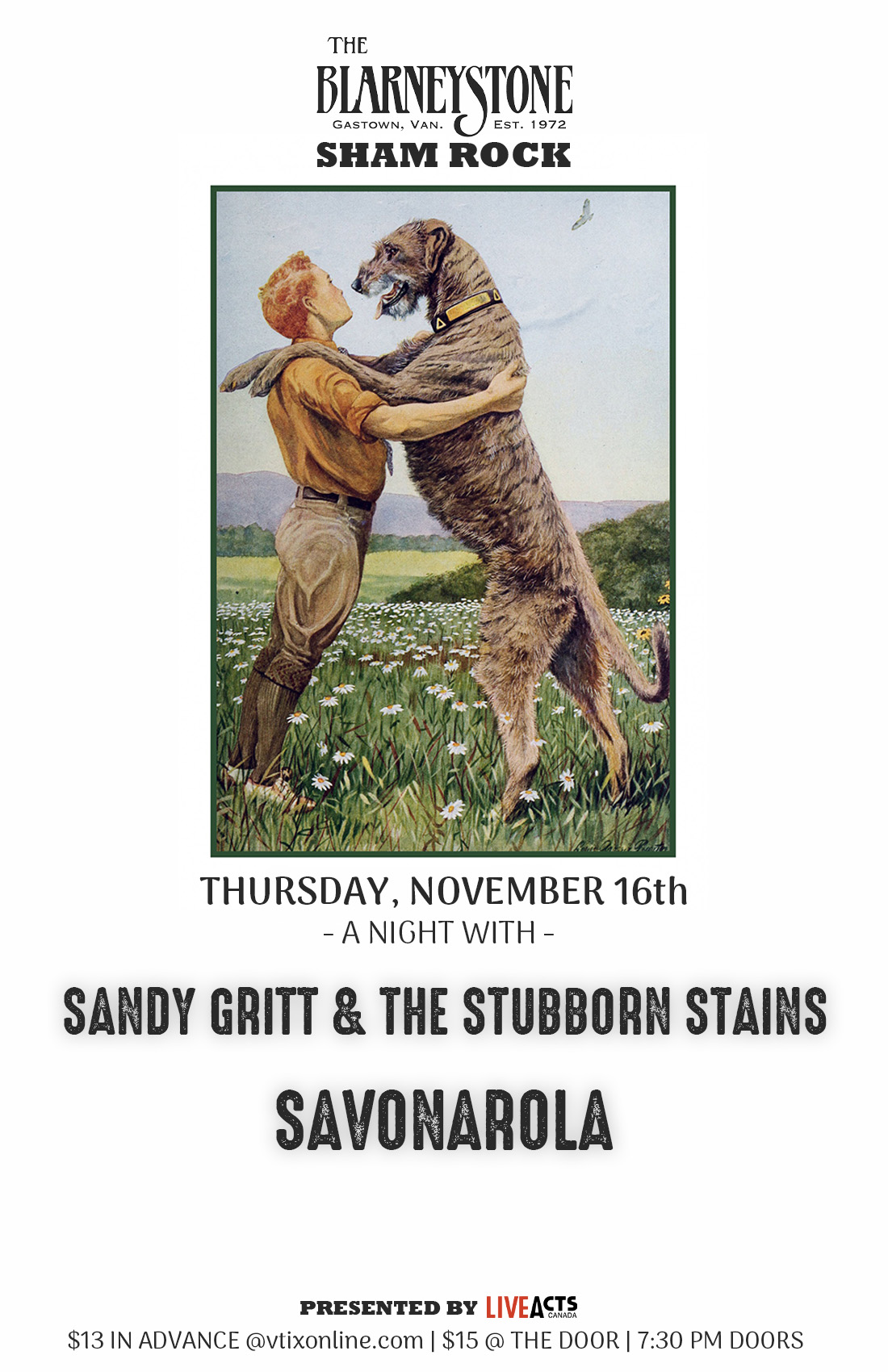 Sandy Gritt and the Stubborn Stains with Special Guest Savonarola