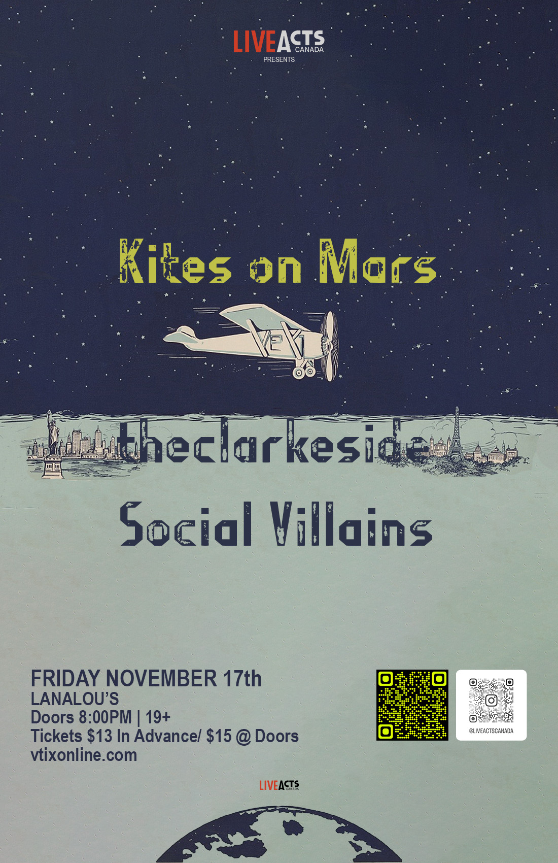 Kites on Mars with Special Guests theclarkeside and Social Villains