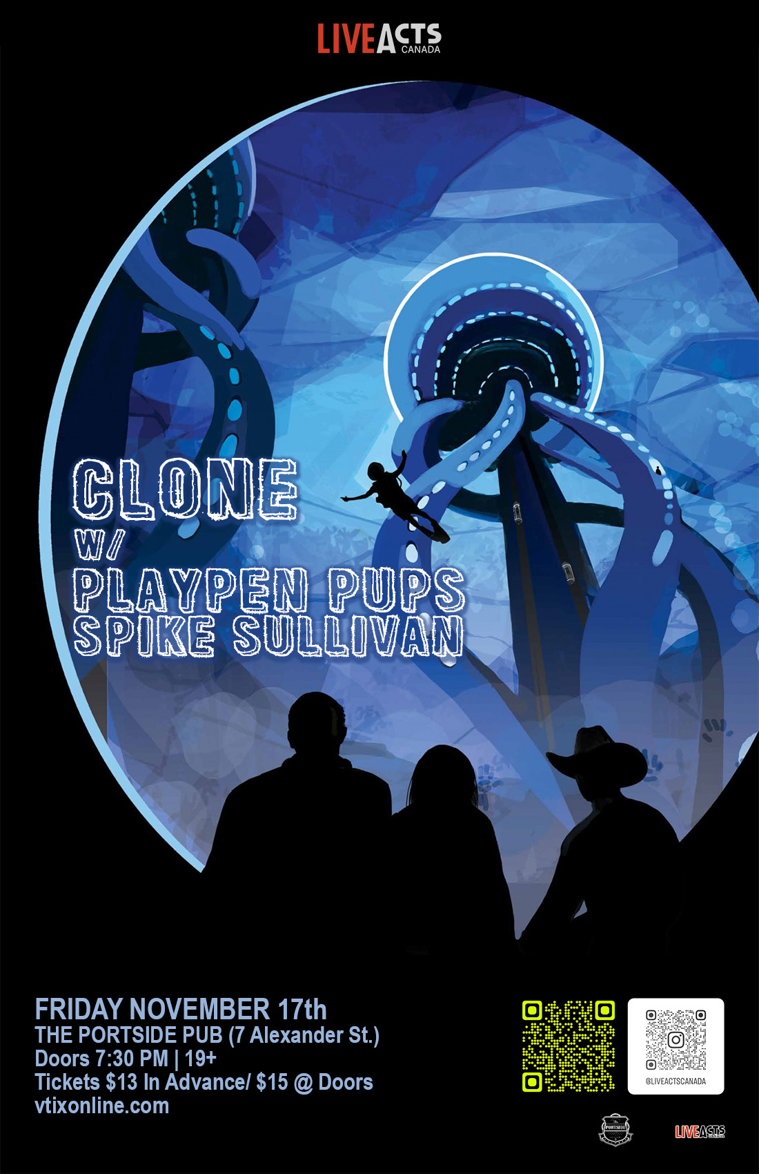 CLONE with Special Guests playpen pups and Spike Sullivan