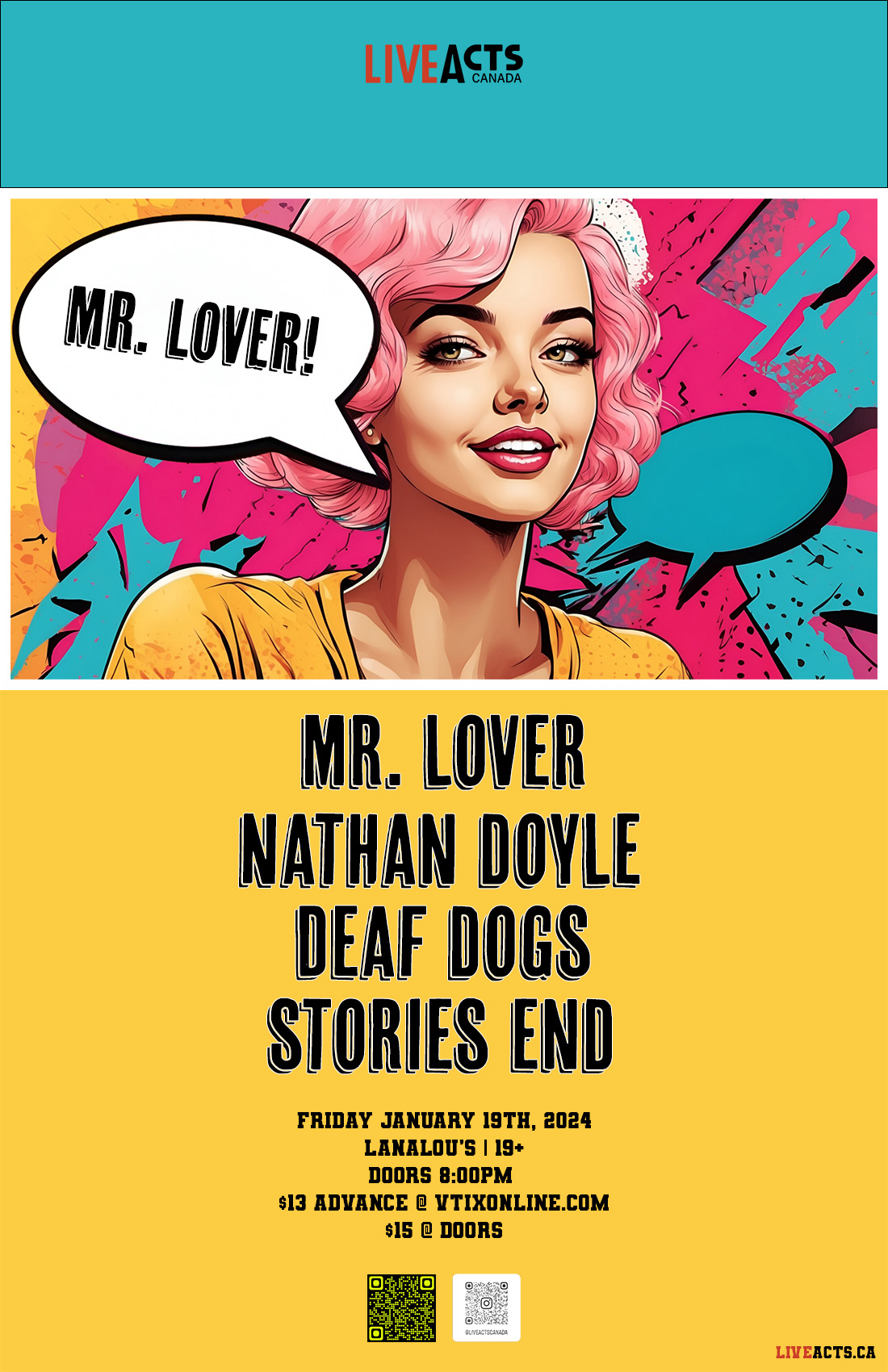 Mr Lover w/ Nathan Doyle, Deaf Dogs, and Stories End