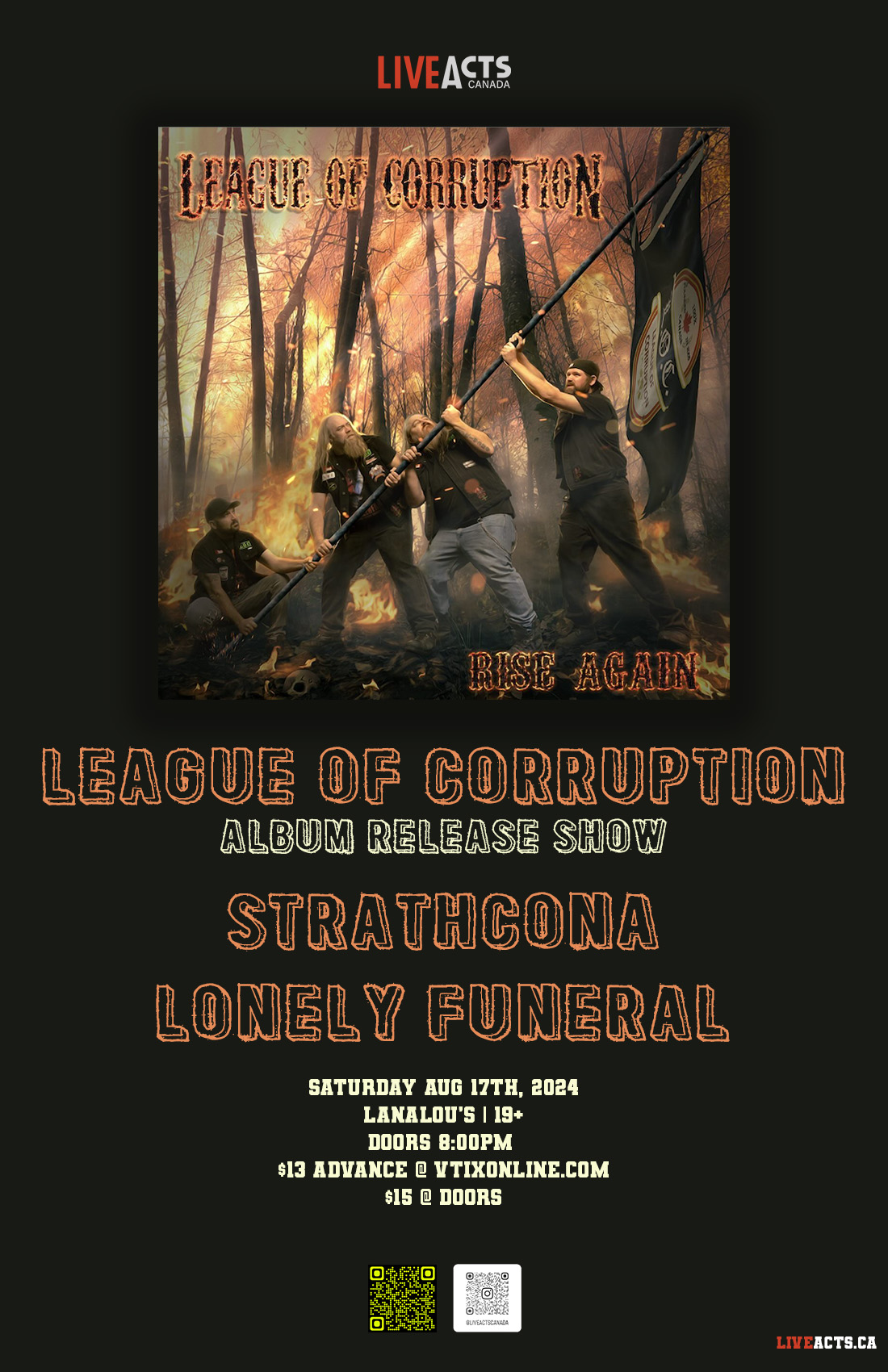 League of Corruption (Album Release Show) w/ Strathcona, Lonely Funeral