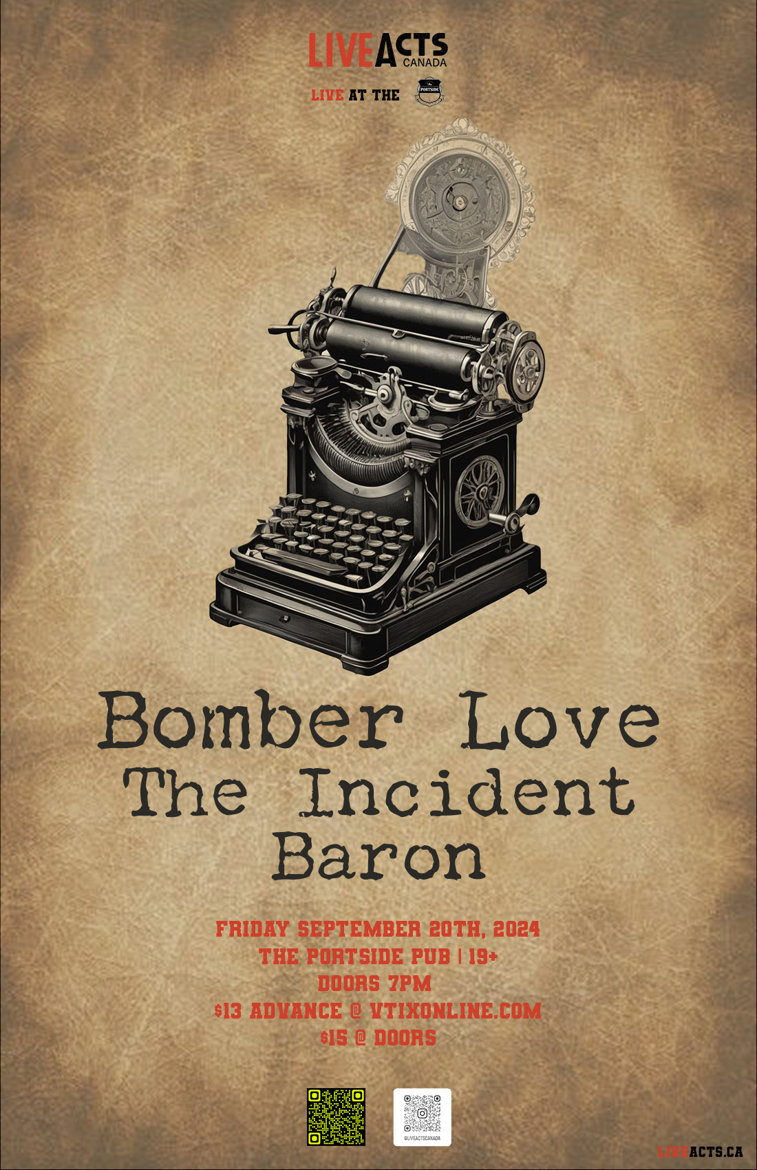 Bomber Love w/ The Incident, Baron