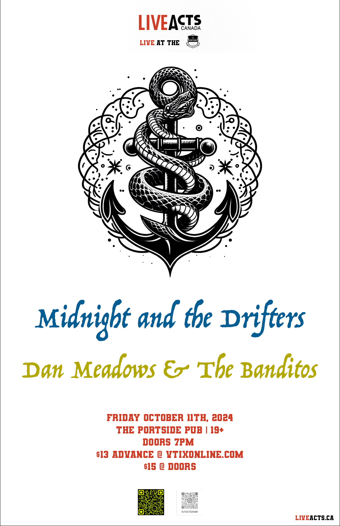 Midnight and the Drifters w/ Dan Meadows & The Banditos 