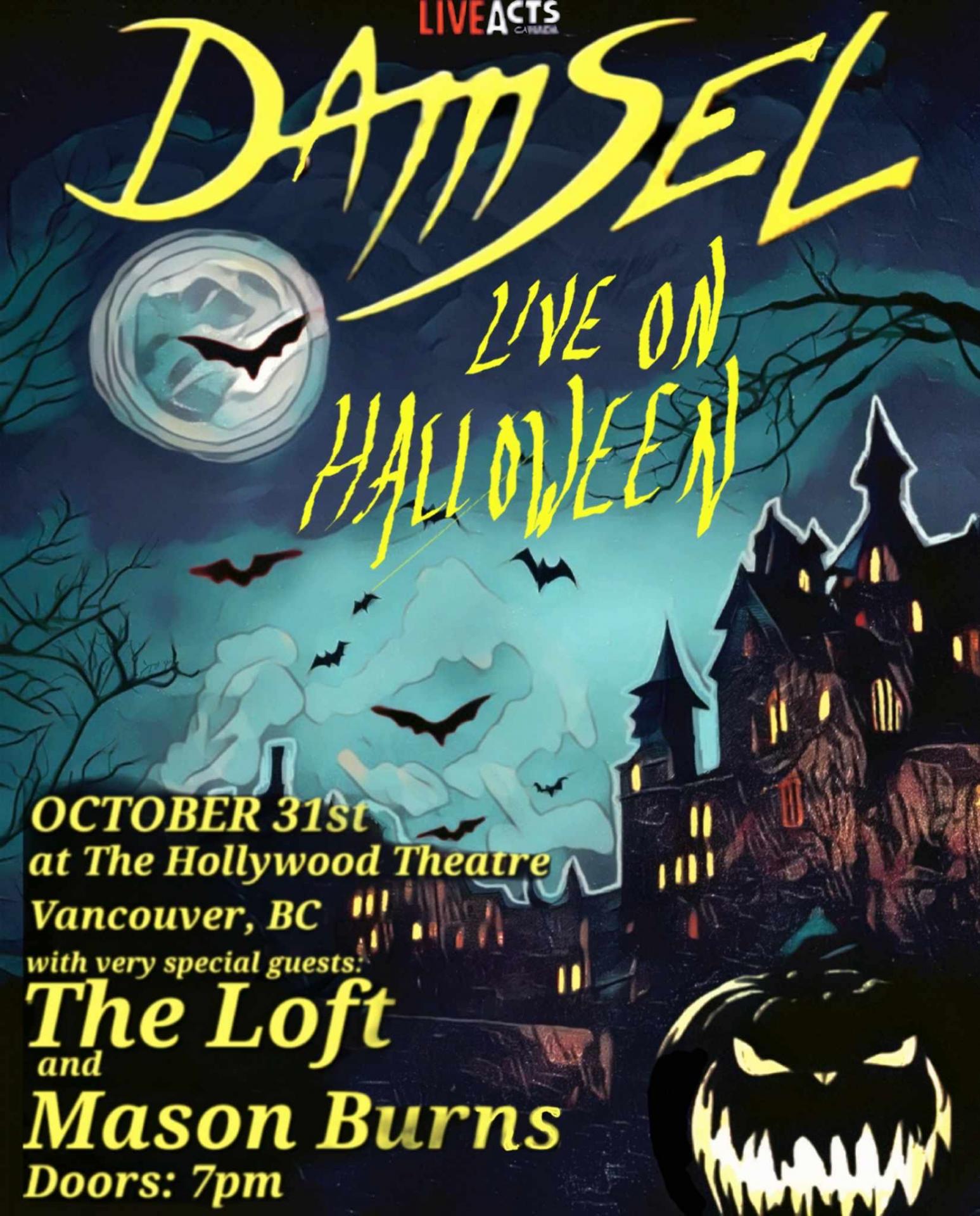 Damsel Live on Halloween w/ The Loft, Mason Burns