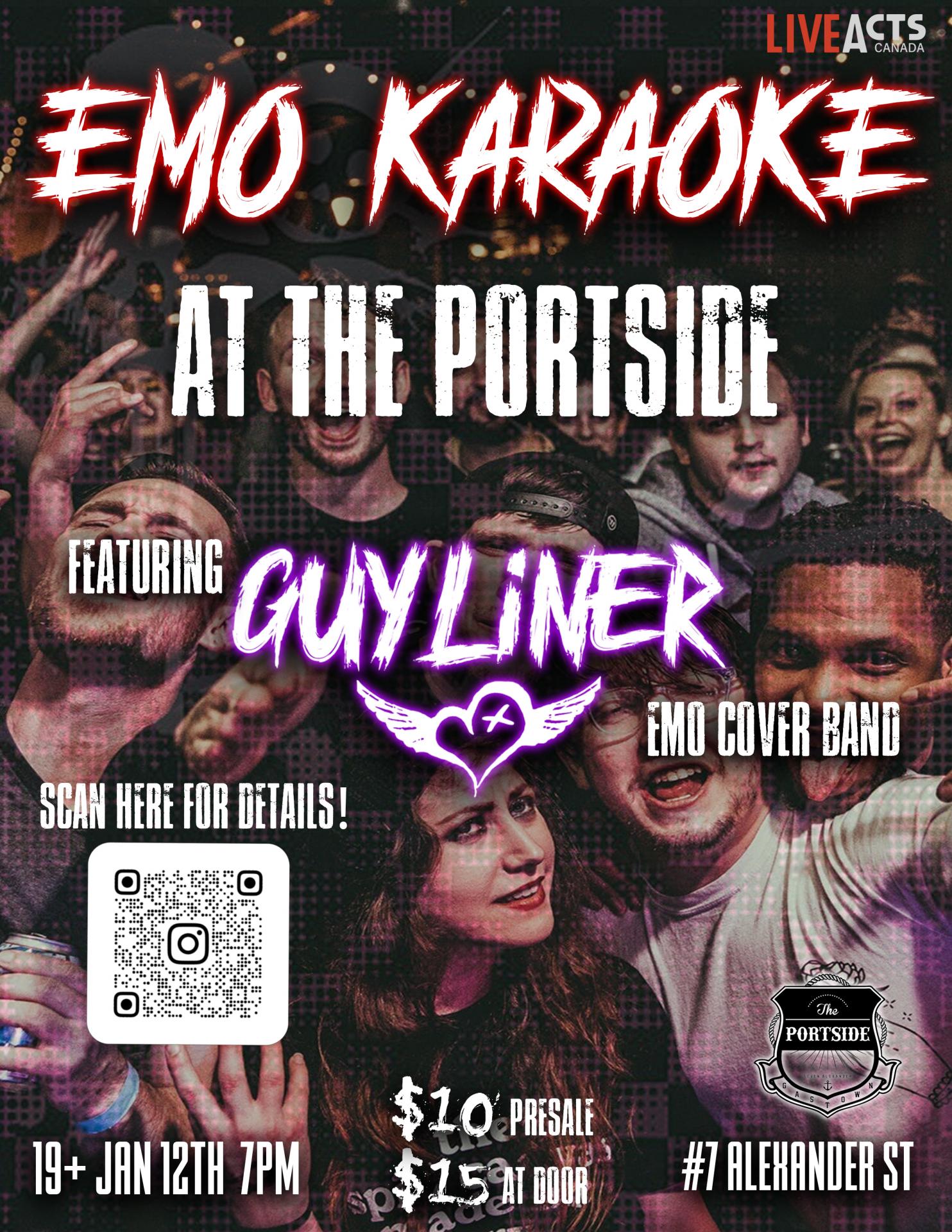 Emo Karaoke Night at The Portside w/ GUYLINER!